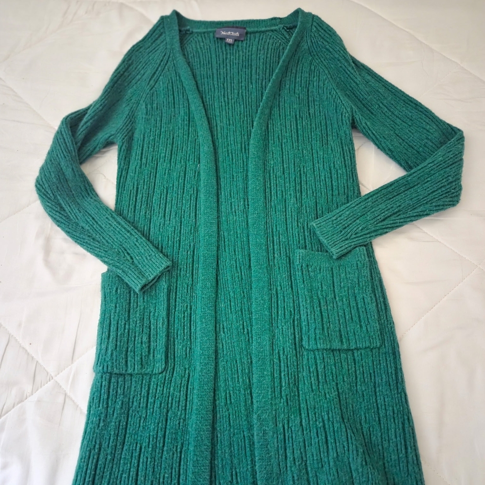 Modcloth Emerald Open-Front Cardigan